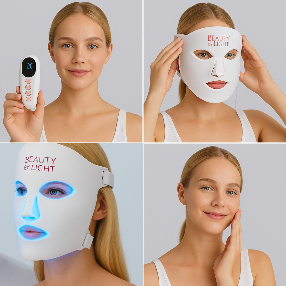 Beauty By Light LED Light Therapy Facial Mask Green Light Anti-Aging Skincare Treatment