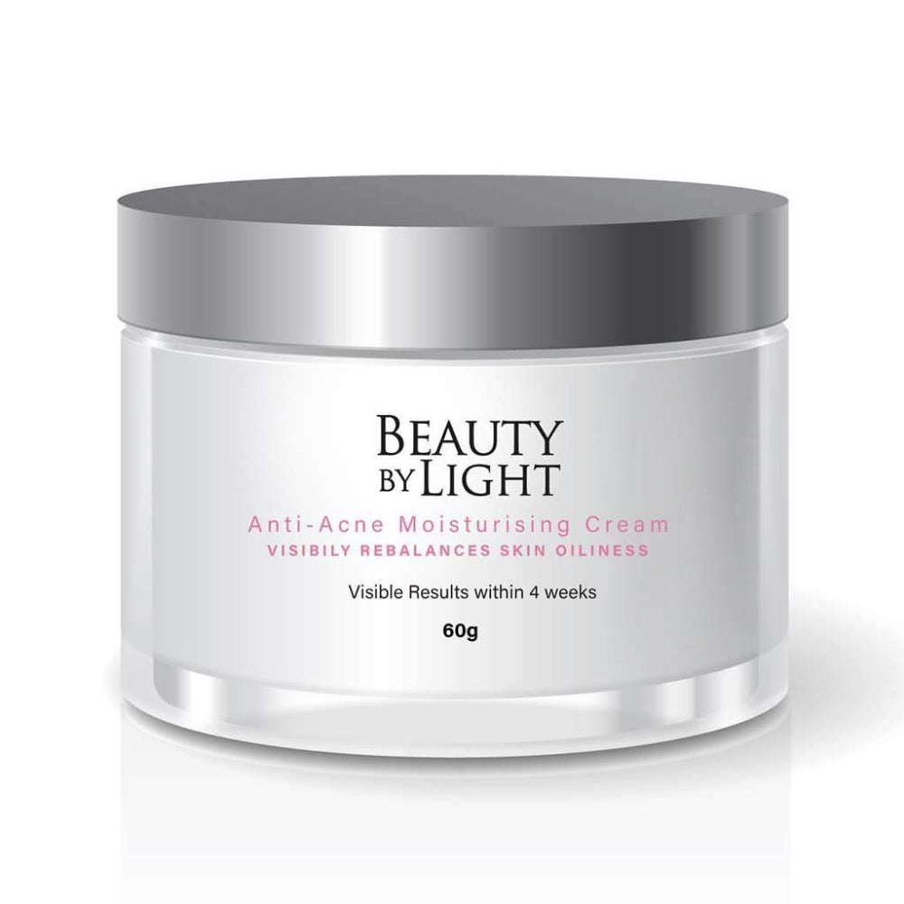 Beauty by Light anti-acne moisturizing cream jar on a white background