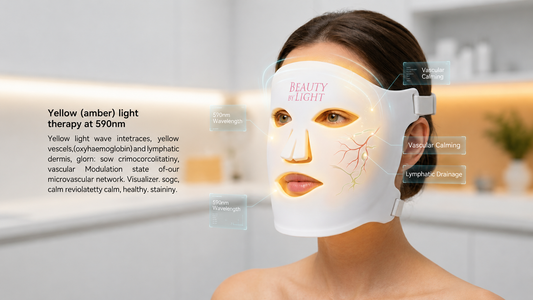 590nm yellow light LED face mask for skin rejuvenation and redness reduction