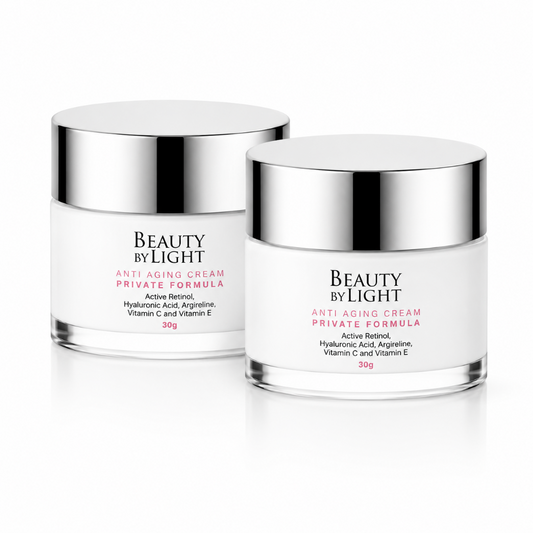 Two jars of 'Beauty by Light' anti-aging cream on a white background Beauty By Light anti aging cream 30g x 2 pack