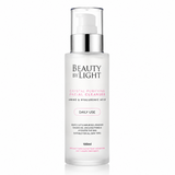 Beauty by Light facial cleanser bottle on a white background on 100ml bottle