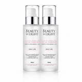 Two bottles of 'Beauty by Light' facial cleanser on a white background 100ml x 2 pack