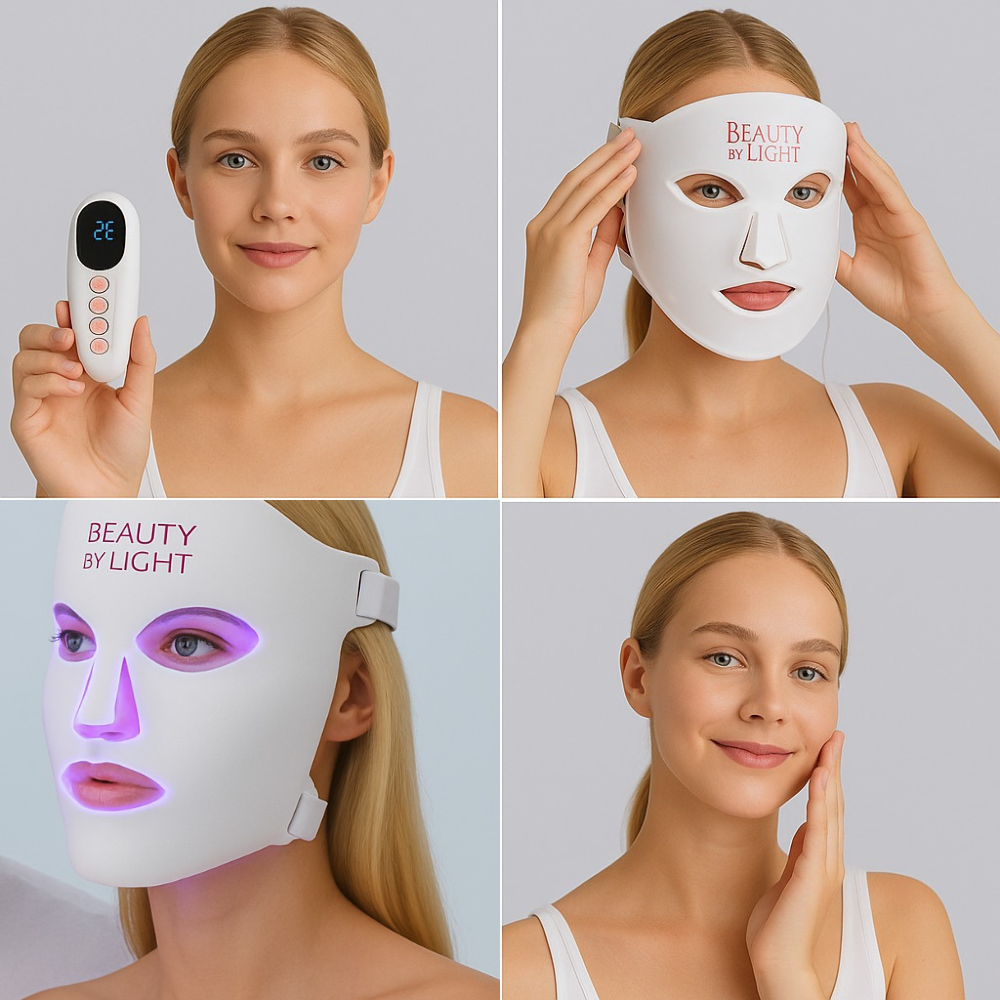 Beauty By Light LED Light Therapy Facial Mask Purple Light Anti-Aging Skincare Treatment