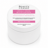 White jar of 'Daily Face Moisturiser' by Beauty by Light on a white background Beauty By Light daily face moisturiser 250g aftercare cream